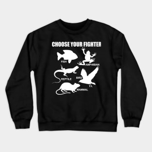 5 Vertebrate Types: Fish Amphibian Reptile Bird Mammal Crewneck Sweatshirt